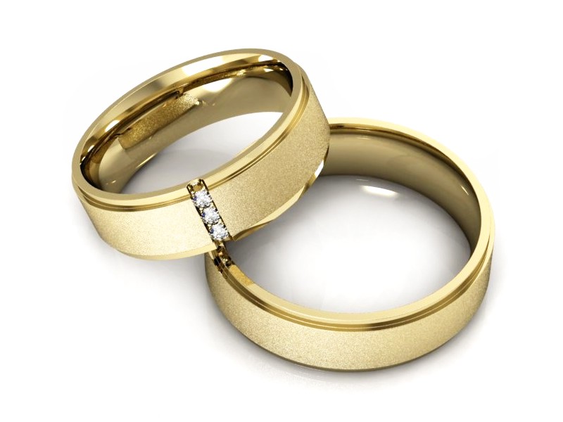 Obrączki z diamentami żółte złoto 585 - P60170T99zms — zdjęcie 2