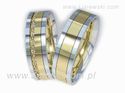 Obrączki ślubne obrączki z diamentami złoto dwukolorowe 585 - P60175T3