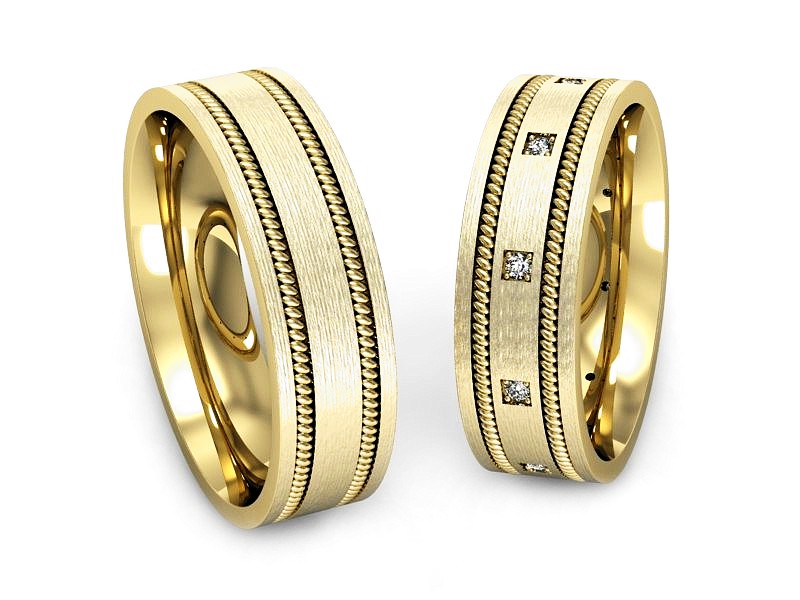 Obrączki z diamentami złote obrączki - P60180T169zmp — zdjęcie 3