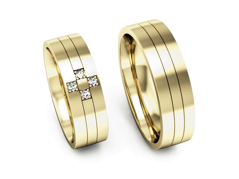 Obrączki z diamentami soczewkowe obrączki - P60180T85z — zdjęcie 3