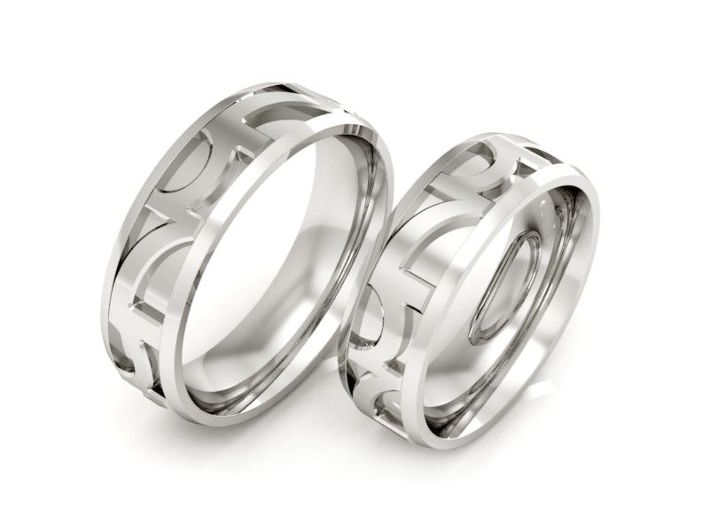 Obrączki białe złoto obrączki klasyczne 585 - P60185T76B — zdjęcie 3