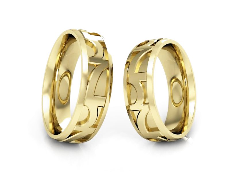 Obrączki żółte złoto obrączki klasyczne 585 - P60185T76Z — zdjęcie 3