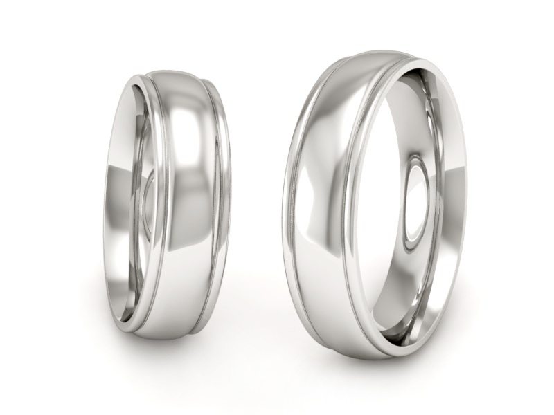 Obrączki białe złoto obrączki klasyczne 585 - P64200T148b — zdjęcie 3