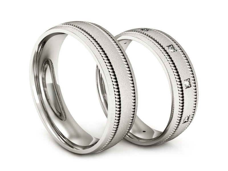 Złote Obrączki z diamentami złoto 585 - P64200T151bms — zdjęcie 3