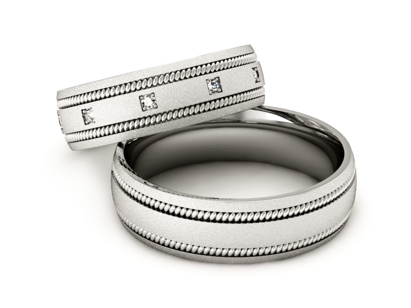 Złote Obrączki z diamentami złoto 585 - P64200T151bms — zdjęcie 2