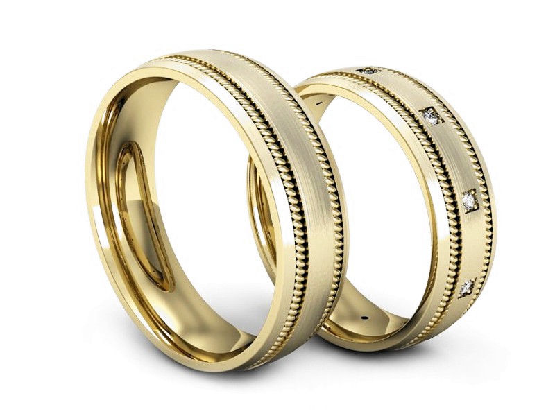 Złote Obrączki z diamentami złoto 585 - P64200T151zmp — zdjęcie 3