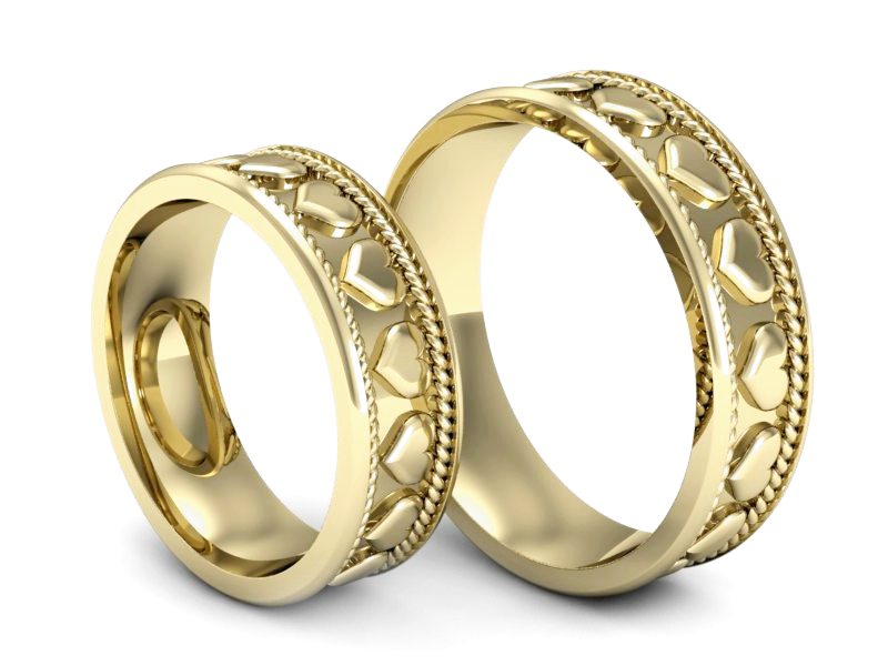 Obrączki żółte złoto obrączki klasyczne 585 - P64205T147z — zdjęcie 3