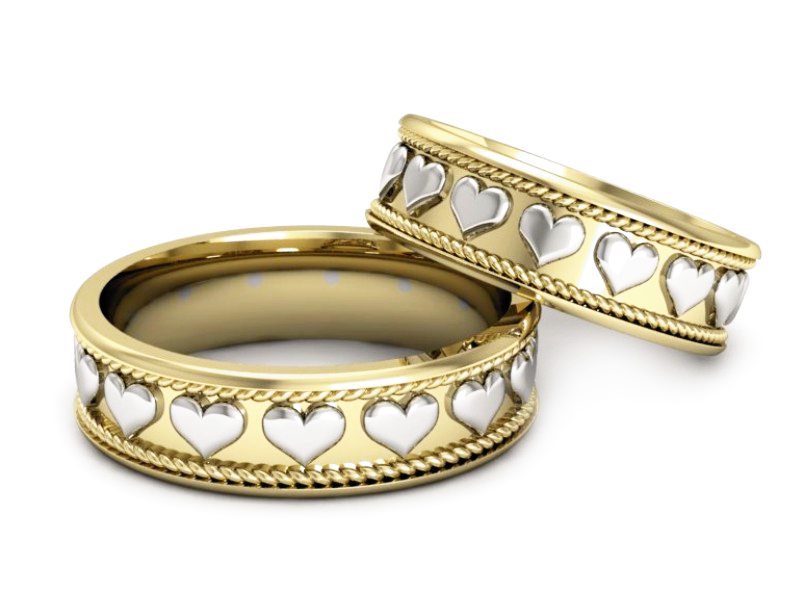 Obrączki biało żółte złoto obrączki złote - P64205T147zbs — zdjęcie 2