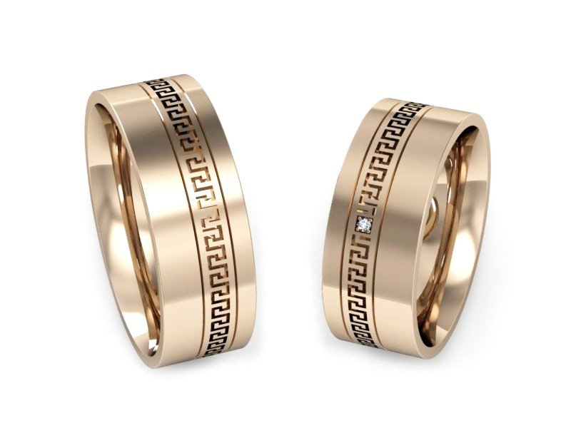 Obrączki z brylantami złote różowe złoto 585 - P65170353c — zdjęcie 3