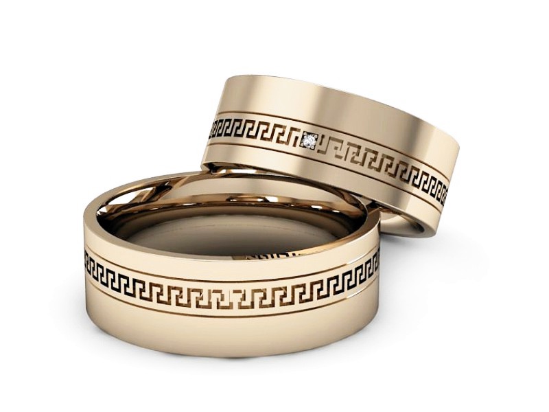 Obrączki z brylantami złote różowe złoto 585 - P65170353c — zdjęcie 2