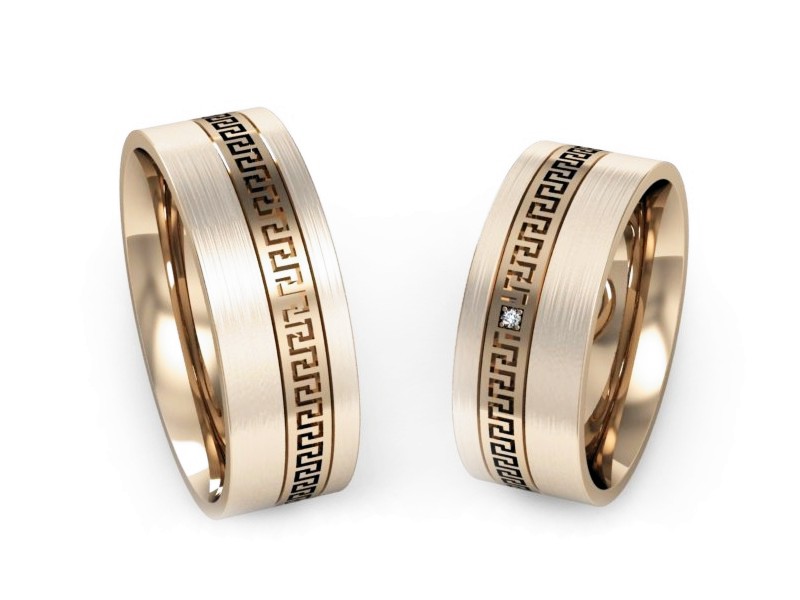 Obrączki z brylantami złote różowe złoto 585 - P65170353cmp — zdjęcie 2