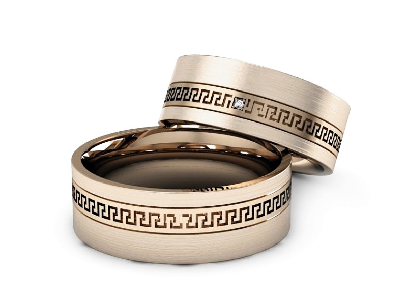 Obrączki z brylantami złote różowe złoto 585 - P65170353cmp — zdjęcie 3