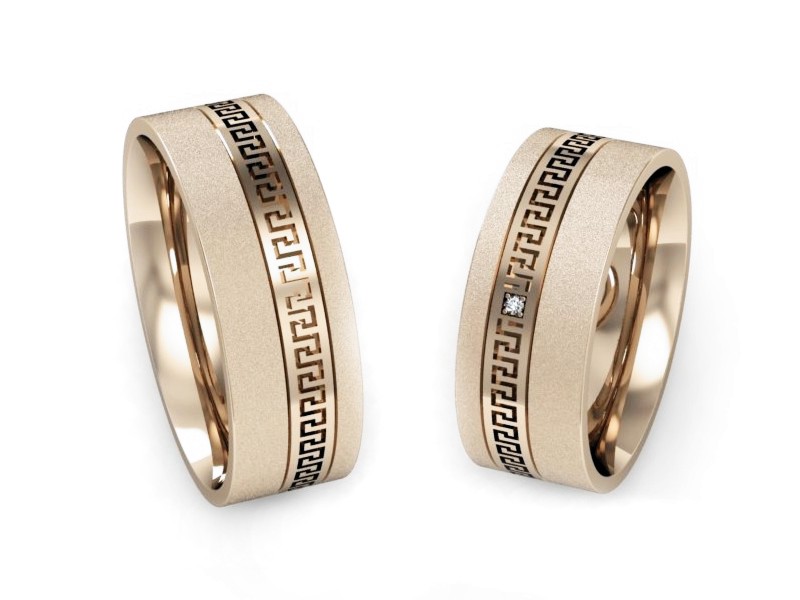 Obrączki z brylantami złote różowe złoto 585 - P65170353cms — zdjęcie 3