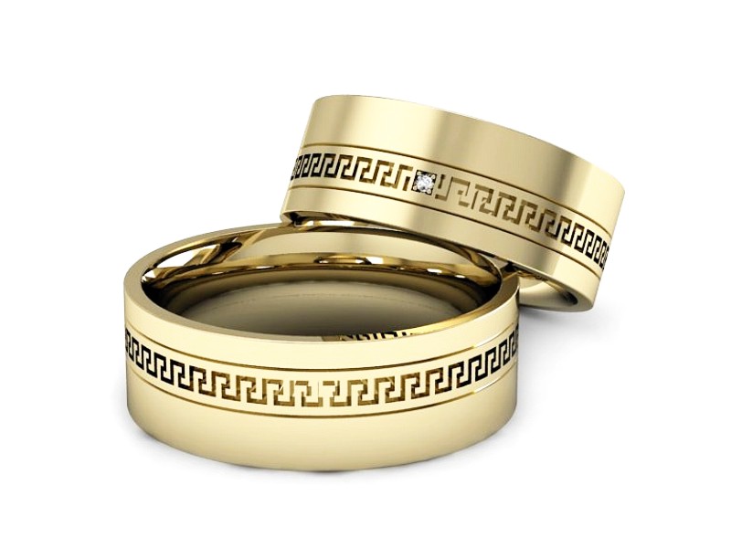 Obrączki z diamentem złote żółte złoto 14k - P65170353z — zdjęcie 3