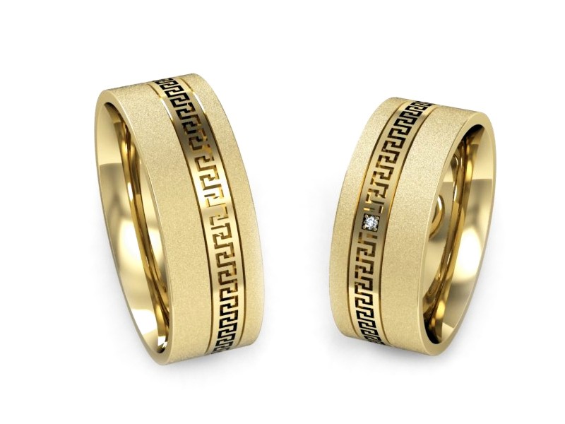 Obrączki z brylantami złote żółte złoto 14k - P65170353zms — zdjęcie 3