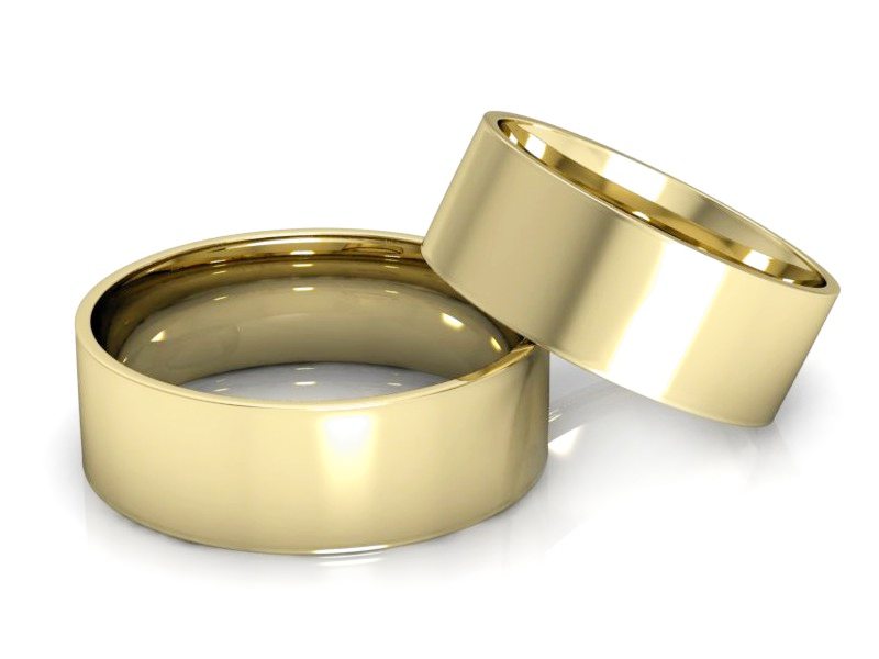 Obrączki żółte złoto obrączki klasyczne 585 - P70110T109z — zdjęcie 2
