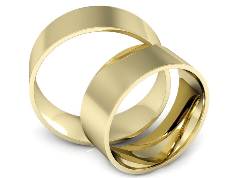 Obrączki żółte złoto obrączki klasyczne 585 - P70110T109z — zdjęcie 3