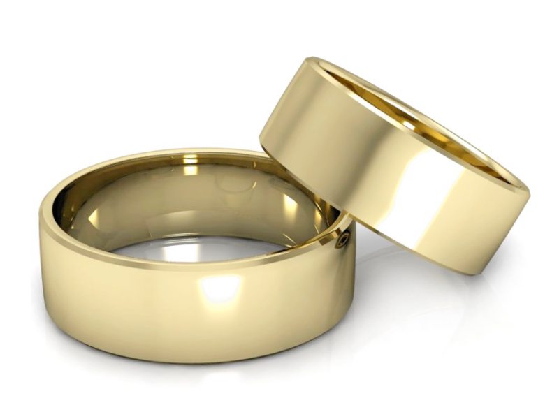 Obrączki żółte złoto obrączki klasyczne 585 - P70110T116z — zdjęcie 2