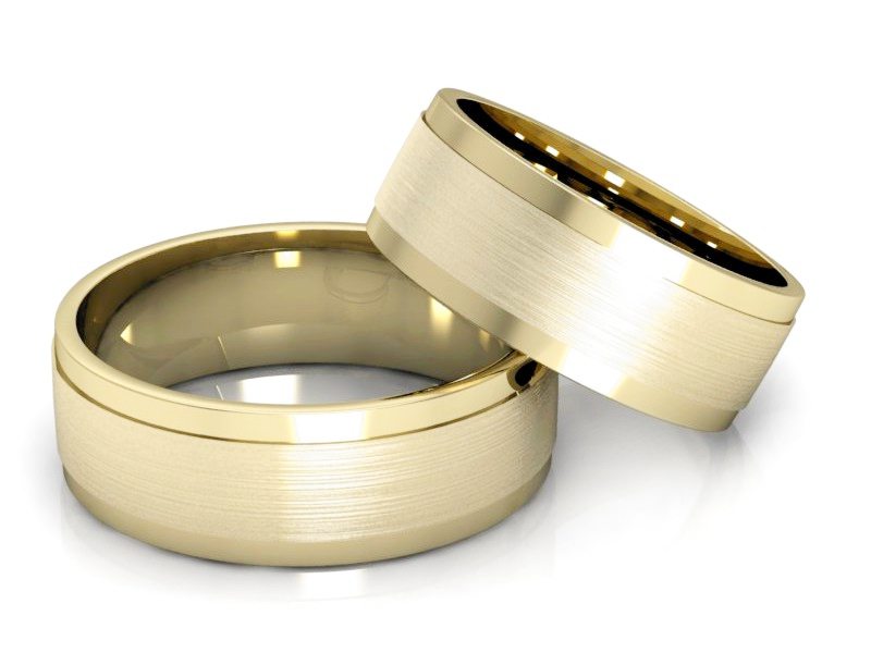 Obrączki żółte złoto obrączki klasyczne 585 - P70110T130zmp — zdjęcie 2
