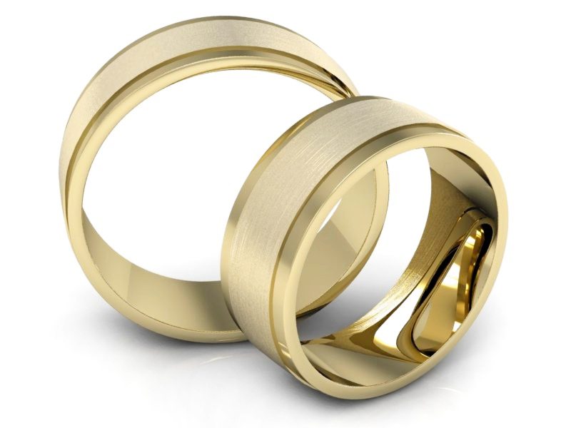Obrączki żółte złoto obrączki klasyczne 585 - P70110T130zmp — zdjęcie 3