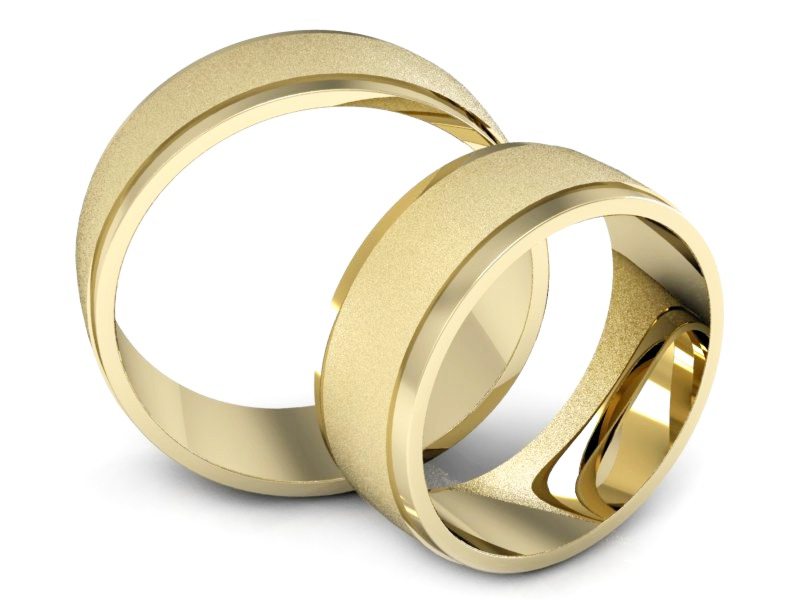 Obrączki żółte złoto obrączki klasyczne 585 - P70110T137zms — zdjęcie 3