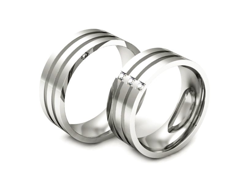 Złote Obrączki z diamentami soczewkowe - P70130T58b — zdjęcie 3