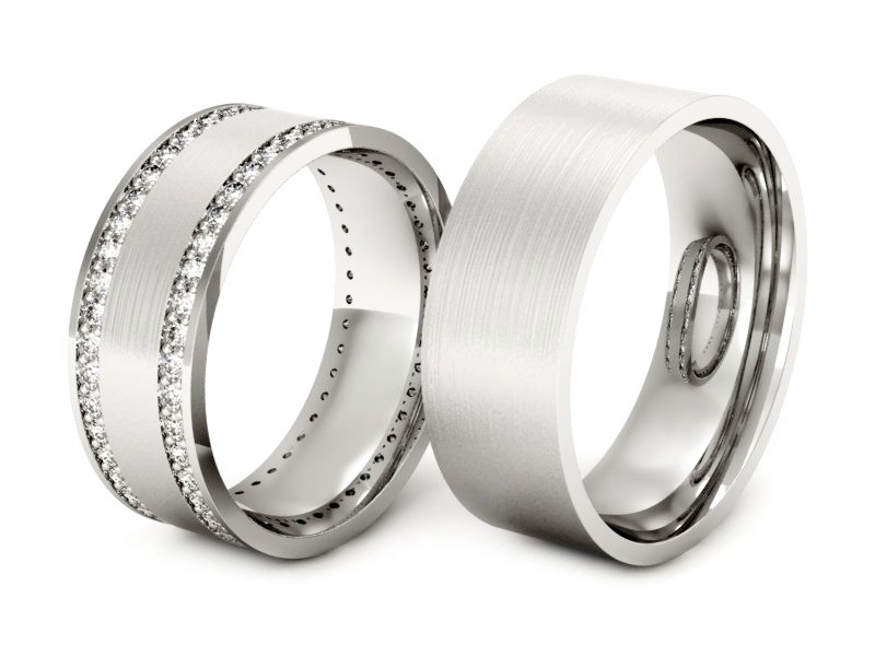 Obrączki z diamentami białe zloto 585 - P70150T103bmp — zdjęcie 3