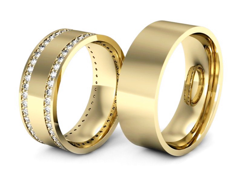 Obrączki z diamentami nowoczesne obrączki - P70150T103z — zdjęcie 3