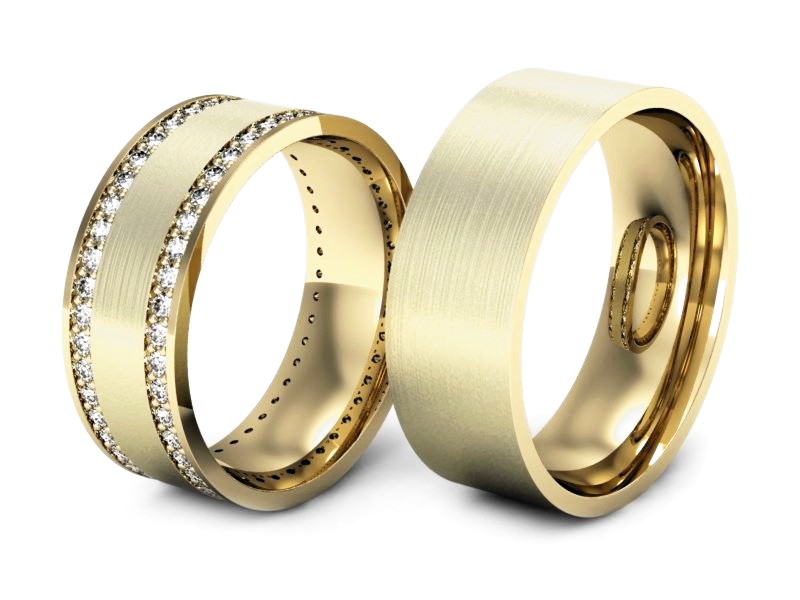 Obrączki z diamentami nowoczesne obrączki - P70150T103zmp — zdjęcie 3