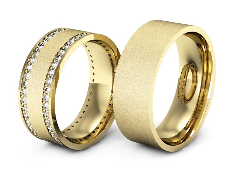 Obrączki z diamentami nowoczesne obrączki - P70150T103zms — zdjęcie 3