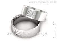 Obrączki ślubne obrączki złote z brylantami białe złoto 585 - P70170T17bm- 2