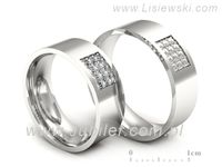 Obrączki ślubne obrączki złote z brylantami białe złoto 585 - P70170T17bm- 3