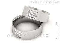 Obrączki ślubne obrączki złote z brylantami białe złoto 585 - P70170T17bms- 2