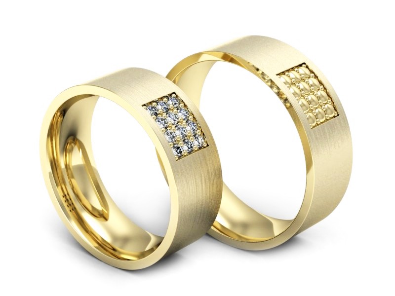 Obrączki z brylantami złote żółte złoto 14k - P70170T17z — zdjęcie 3