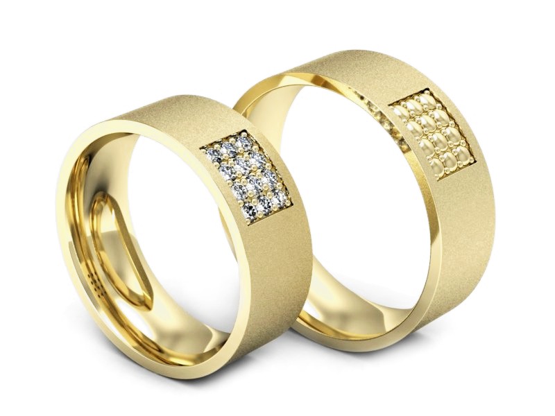 Obrączki złote z brylantami żółte złoto 585 - P70170T17zms — zdjęcie 3