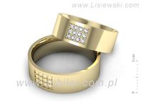 Obrączki ślubne obrączki złote z brylantami żółte złoto 585 - P70170T17zz- 2