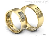 Obrączki ślubne obrączki złote z brylantami żółte złoto 585 - P70170T17zz- 3