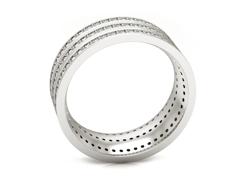 Obrączka damska z brylantami białe złoto 585 - P74190T77B — zdjęcie 3