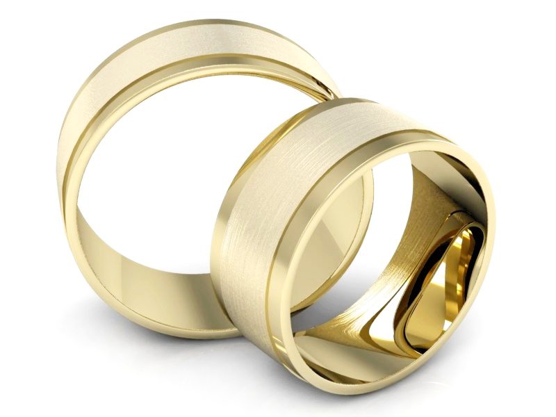 Obrączki żółte złoto obrączki klasyczne 585 - P80090T131zmp — zdjęcie 3