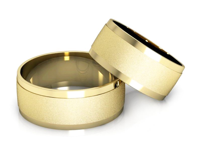 Obrączki żółte złoto obrączki klasyczne 585 - P80090T138zms — zdjęcie 2