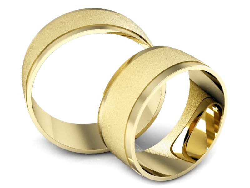 Obrączki żółte złoto obrączki klasyczne 585 - P80090T138zms — zdjęcie 3