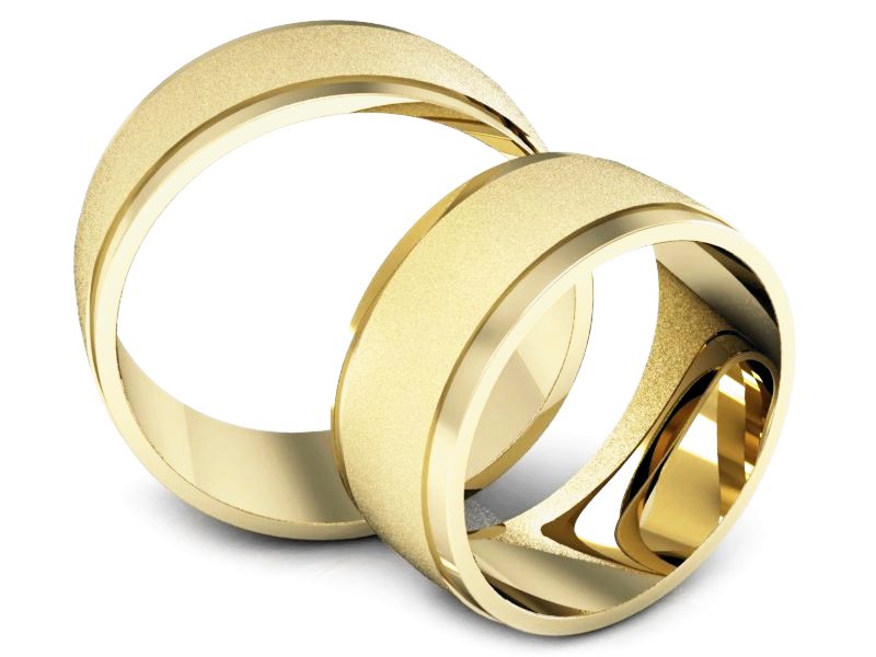 Obrączki żółte złoto obrączki klasyczne 585 - P80110T138zms — zdjęcie 3