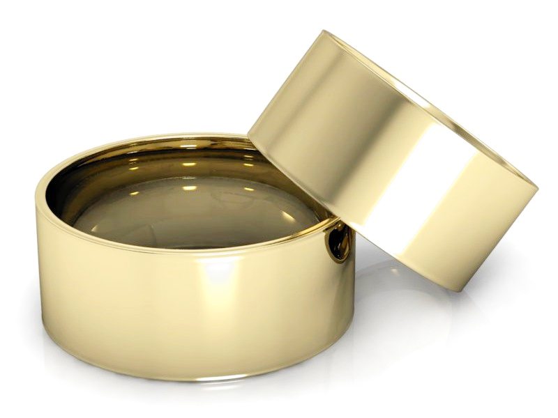 Obrączki żółte złoto obrączki klasyczne 585 - P90110T111z — zdjęcie 2