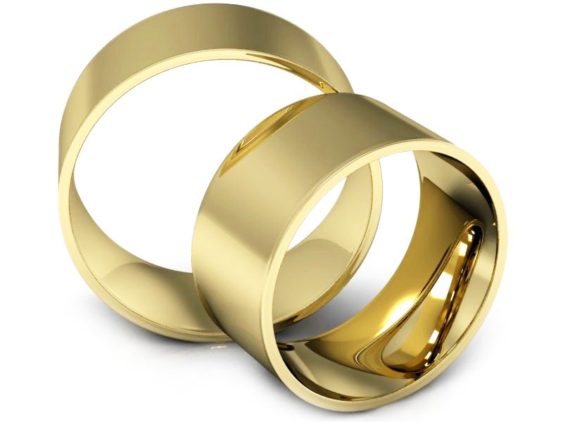Obrączki żółte złoto obrączki klasyczne 585 - P90110T111z — zdjęcie 3