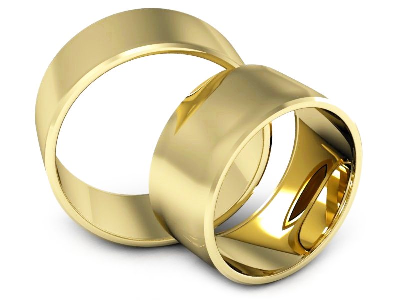 Obrączki żółte złoto obrączki klasyczne 585 - P90110T118z — zdjęcie 3