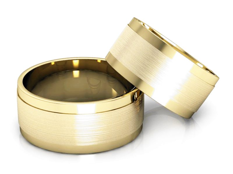 Obrączki żółte złoto obrączki klasyczne 585 - P90110T132zmp — zdjęcie 2