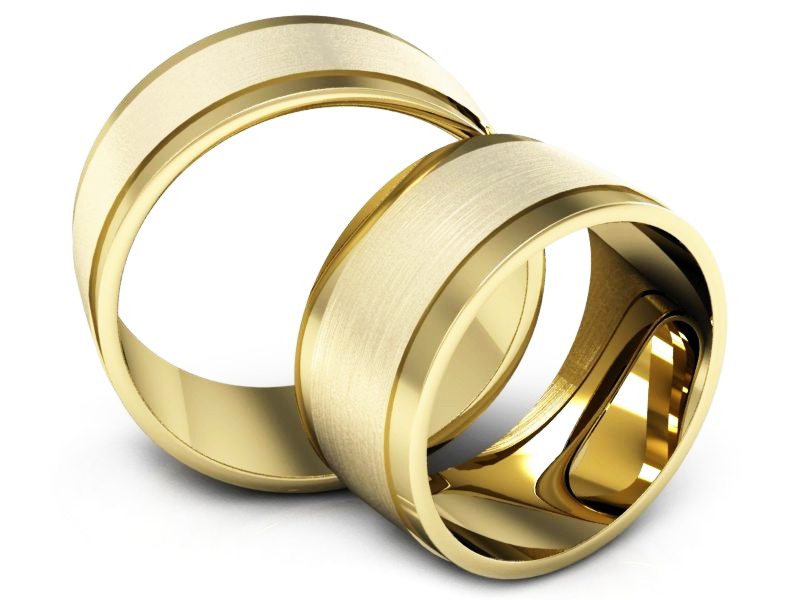 Obrączki żółte złoto obrączki klasyczne 585 - P90110T132zmp — zdjęcie 3