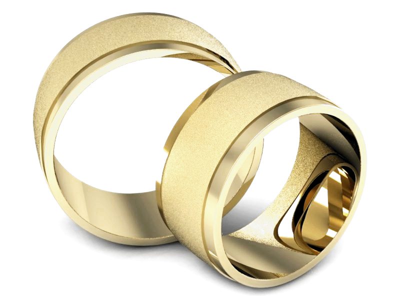 Obrączki żółte złoto obrączki klasyczne 585 - P90110T139zms — zdjęcie 3