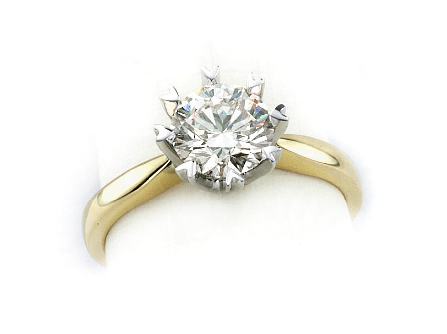 Pierścionek z brylantem białe i żółte złoto - pier_1_2ct_p — zdjęcie 3