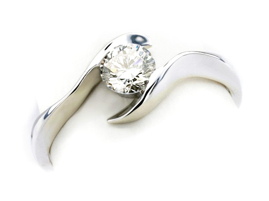 Pierścionek z palladu z brylantem 850 - pll_20045br_Si_G — zdjęcie 3